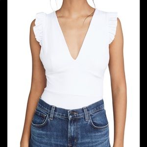 Susana Monaco ruffle edge wide strap tank